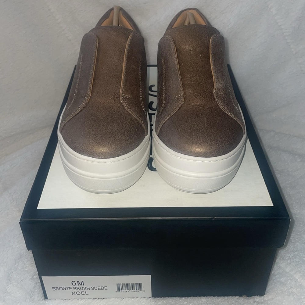 NWT J/SLIDES NOEL Bronze Brush Suede Sneaker - Picture 7 of 15